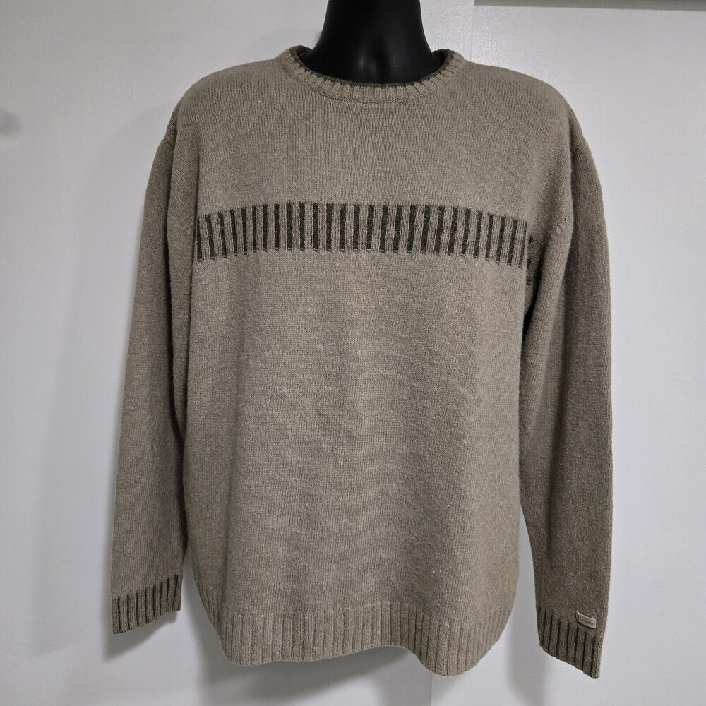 Columbia Sz XL Beige Soft Ramie Wool Blend Knit Pullover‎ Sweater 205 AM2237